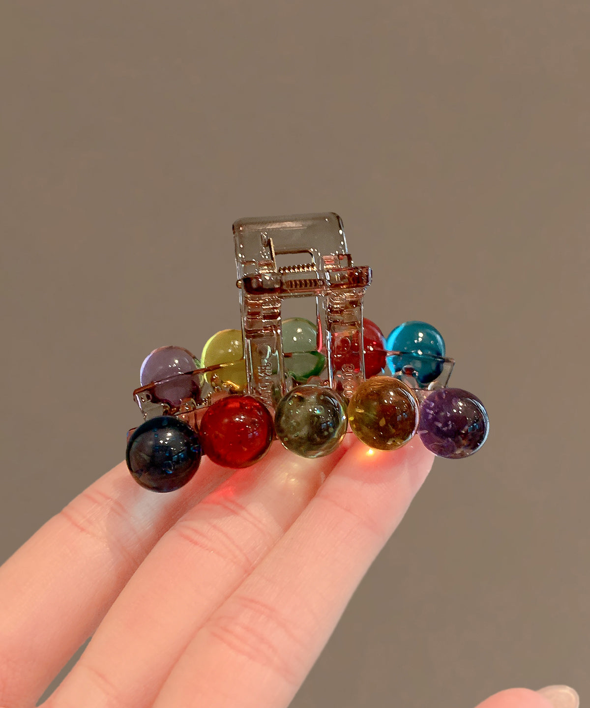 Boutique Rainbow Alloy Acrylic Glass Bead Hairpin