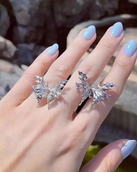 Melting Butterfly Cyberpunk Rings
