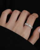 Simple Silk Sterling Silver Geometry Rings