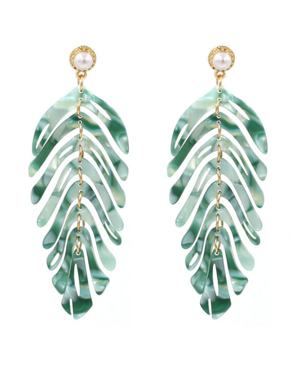 Uskae Fresh Simple Leaf Pendant Earrings