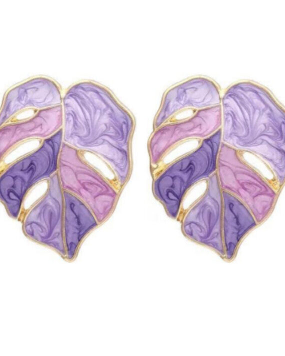 Uskae Metal Leaf Design Earrings