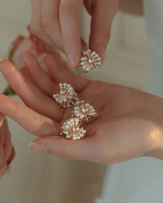 Cute Gold Alloy Pearl Four Combinations Hairpin