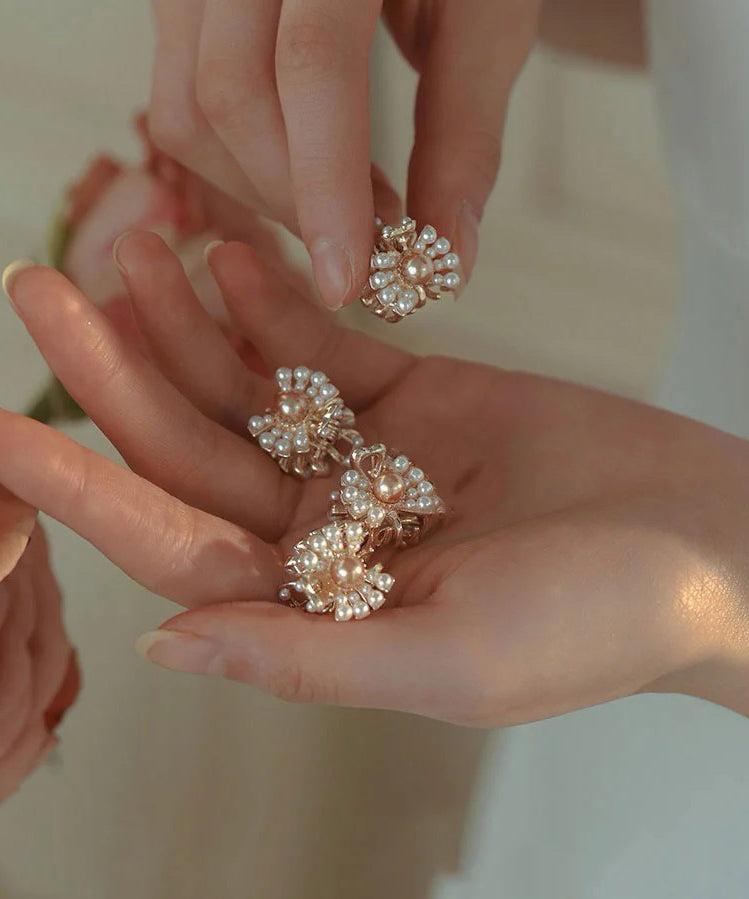 Cute Gold Alloy Pearl Four Combinations Hairpin