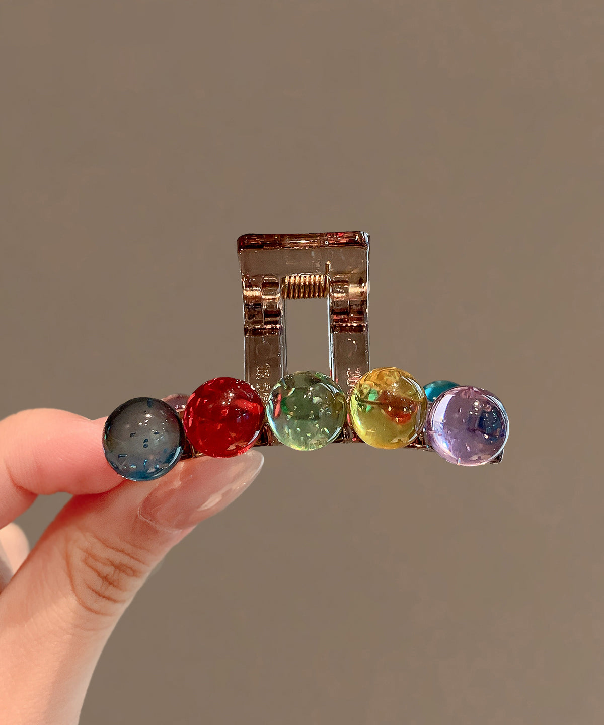 Boutique Rainbow Alloy Acrylic Glass Bead Hairpin
