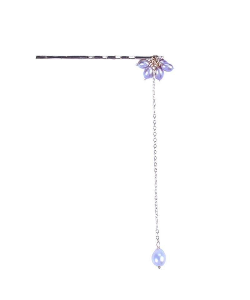 Retro Gold Sterling Silver Overgild Pearl Tassel Hairpin