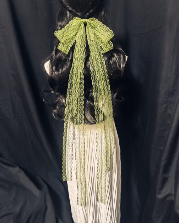 Chinese Style Green Alloy Lace Bow Ribbon Hairpin