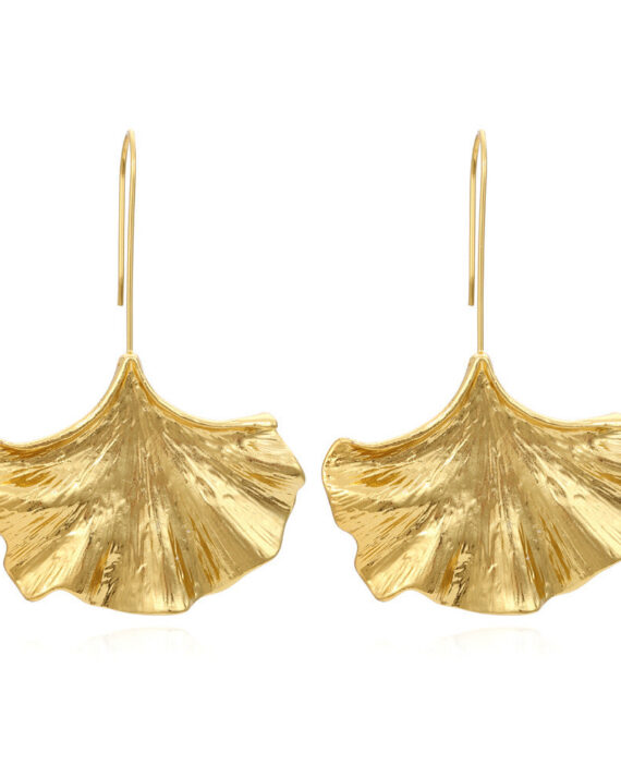 Uskae Vintage Metal Leaf Earrings
