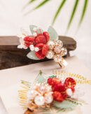 Fashion Multicolor Alloy Pearl Colored Glaze Leaf A Pair Hairpin