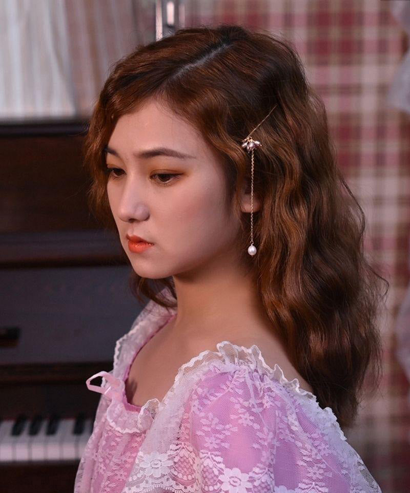 Retro Gold Sterling Silver Overgild Pearl Tassel Hairpin