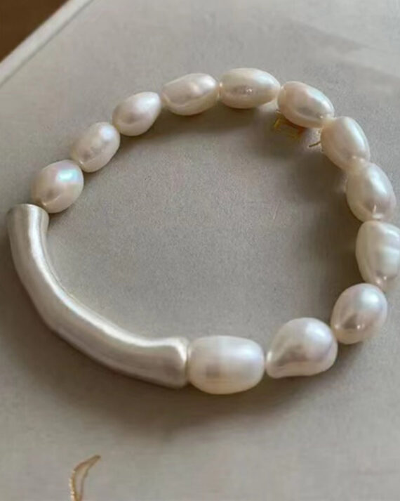 DIY White Sterling Silver Pearl Bracelet