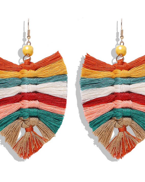 Hand-woven tassel earrings