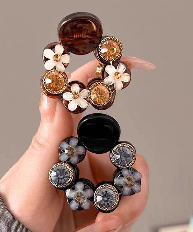 Fine Acrylic Pearl Zircon Floral Hairpin Two-Piece Set